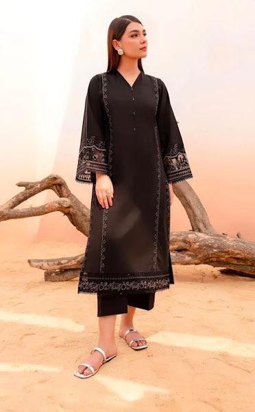 Black Embroidered Lawn Suit